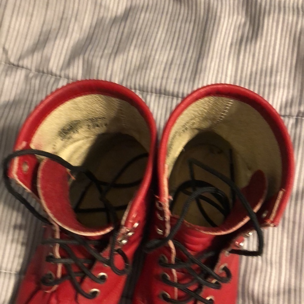 Vintage JUSTIN Boots RED Roper Size 5.5 D Style 503Y Registered NO. 73416 - Picture 7 of 16